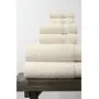 Amouve 100% Organic Cotton Towel Set Of 6, 2 Bath Towels + 2 Hand Towels + 2 Face Towels, 700 GSM, Luxury, Super-Soft - Ivory