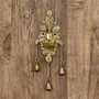 eCraftIndia Antique Finish Decorative Handcrafted Brass Wall Hanging Diya with Bells