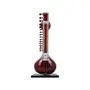 Silkrute Decor Classical Miniature Sitar, Handcrafted Music Instrument Miniature Acoustic Sitar, Dark Red Color