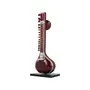 Silkrute Decor Classical Miniature Sitar, Handcrafted Music Instrument Miniature Acoustic Sitar, Dark Red Color, 2 image