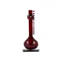 Silkrute Decor Classical Miniature Sitar, Handcrafted Music Instrument Miniature Acoustic Sitar, Dark Red Color, 3 image