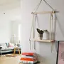 Decazone Macram Wall Hanging Shelf e Wood Floating Shelve with Wooden Dowel Modern Chic Woven Dcor for Dorm Living Room Nursery Beige 55 x 43cm, 3 image