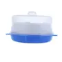 Kuber Industries Plastic Big Idli Dhokla Maker Combo Set for Microwave with 3 Idli Moulds and 1 Dhokla Pan (Blue) - CTLTC44401, 4 image