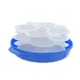 Kuber Industries Plastic Big Idli Dhokla Maker Combo Set for Microwave with 3 Idli Moulds and 1 Dhokla Pan (Blue) - CTLTC44401, 6 image