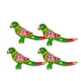 DreamKraft HandCrafted Showpiece Parrot Set of 4 (5x2.5 inch) Green Paper, 2 image
