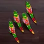 DreamKraft HandCrafted Showpiece Parrot Set of 4 (5x2.5 inch) Green Paper, 3 image