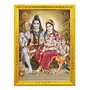 Koshtak Sa Parvati with Ganesh kartikeya ji/Sparivar with and mantra photo frame with Laminated Poster for puja room temple Worship/wall hanging/gift/home decor (30 x 23 cm)
