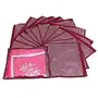 Kuber Industries Single Saree Covers With Zip|Saree Packing Covers For Wedding|Saree Cover Set Of 12 (Maroon), 3 image