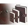 ALCRAFT Real Leather Green Stone Brown Embossed Handmade Diary with Metal Lock -Size of (H) 6*(L) 4.5 Brown, 5 image