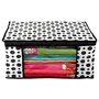 Kuber Industries Saree Covers With Zip|Saree Covers For Storage|Saree Packing Covers For Wedding|Pack of 3 (Black & White), 4 image