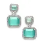 Zeneme Silver-Colorstudded Square Shaped Drop Earrings for Girls and Women, 5 image