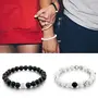 BEAUTIVIAÂ® Couple Bracelet Stone Beads Multi Layer Tiple Protection Best Friend Relationship Couple Matching Bracelet Black And Black 2 Pcs, 2 image