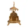 Collectible India Metal Singhasan Oval Shaped for Ganesha Krishna God Idols - Golden ColorLadoo Gopal Pooja Chowki for Temple Mandir Puja Idol Decoration Items (1 Pieces), 5 image