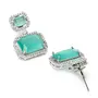 Zeneme Silver-Colorstudded Square Shaped Drop Earrings for Girls and Women, 6 image