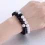 BEAUTIVIAÂ® Couple Bracelet Stone Beads Multi Layer Tiple Protection Best Friend Relationship Couple Matching Bracelet Black And Black 2 Pcs, 7 image
