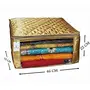 Kuber Industries Non Woven Fabric Saree Cover/Clothes Organizer|Solid Color & Transparent Window|Zipper Closure With Foldable Material Pack of 1 (Gold ), 3 image