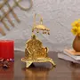 Collectible India Metal Singhasan Oval Shaped for Ganesha Krishna God Idols - Golden ColorLadoo Gopal Pooja Chowki for Temple Mandir Puja Idol Decoration Items (1 Pieces), 3 image