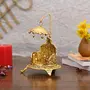 Collectible India Metal Singhasan Oval Shaped for Ganesha Krishna God Idols - Golden ColorLadoo Gopal Pooja Chowki for Temple Mandir Puja Idol Decoration Items (1 Pieces), 2 image