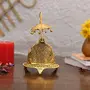 Collectible India Metal Singhasan Oval Shaped for Ganesha Krishna God Idols - Golden ColorLadoo Gopal Pooja Chowki for Temple Mandir Puja Idol Decoration Items (1 Pieces), 4 image