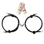 BEAUTIVIAÂ® Couple Bracelet Magnetic for Women Men Couple Friendship Band Thread Stainless Steel Adjustable, 3 image