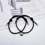 BEAUTIVIAÂ® Couple Bracelet Magnetic for Women Men Couple Friendship Band Thread Stainless Steel Adjustable, 4 image