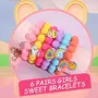 SANNIDHIÂ® 6 Pack Beads Bracelet for Girls Stylish Friendship Bracelet for Cartoon Charms Bracelets Set Matte Candy Color Beaded Bracelets Jewelleries Gift, 4 image
