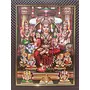 7 Hills Store Sri Lalitha Tripura Sundari Devi Photo with Wooden Frame (Brown 32 x 23 cm) Wall Mount