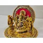 GiftNagri Metal Handicraft Golden ColorGanesh Ji Idol with Singhasan Sitting Ganesha for Gift and Puja Home Decor Showpiece Office Decorative Hindu God Murti, 4 image