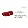 Kuber Industries Premium Satin Jewellery Pouch Kit|Embroidered Front With Zipper Closure|4 Flaps with 2 Extra Pockets|Size 25 x 15 x 7 Pack of 1 Maroon, 2 image