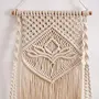Decazone Macrame Indoor Wall Hanging Shelf Chic Decor Wood Floating Boho Shelves with Wooden Dowel Hand Woven Bohemian Decor for Apartment Dorm Bedroom Living Room Nursery Beige 60 x 30cm, 5 image