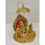 GiftNagri Metal Handicraft Golden ColorGanesh Ji Idol with Singhasan Sitting Ganesha for Gift and Puja Home Decor Showpiece Office Decorative Hindu God Murti