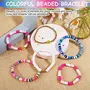 SANNIDHIÂ® 7Pcs Beads Bracelet for Girls Colorful Happy Smile Boho Beaded Bracelets Set Y2K Summer Beach Clay Jewelry for Girls, 6 image