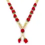Bhakti Lehar (Size: 24 Inch) Big Size Red Velvet Rose Flower Garland for Photo Frame | Artificial Pearl Moti Beads Gulab Mala Haar for God Idol and Loved Ones, 4 image