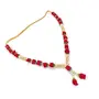 Bhakti Lehar (Size: 24 Inch) Big Size Red Velvet Rose Flower Garland for Photo Frame | Artificial Pearl Moti Beads Gulab Mala Haar for God Idol and Loved Ones, 5 image