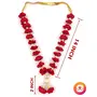 BHAKTI LEHAR - Premium Range Of Pooja Accessories Bhakti Lehar (Size: 16 Inch) Velvet Rose Flower Garland for Photo Frame and God Idol | Artificial Pearl Moti Gulab Mala Haar, 3 image
