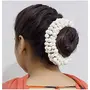 GoDazzl Hair Gajra in Artificial Jasmine Mogra Flower Garland Juda Decoration Phool Gazra for Women Juda Bun Realistic Hair Accessory for Girls (White 28 CM Long)), 4 image