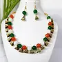 JFL - Jewellery for Less Tiranga/Tricolour/National Flag Necklace set & Bracelet Handmade Fashion Jewellery for Independence Day/Republic Day in Orange White & Green for Women & Girls, 3 image