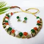 JFL - Jewellery for Less Tiranga/Tricolour/National Flag Necklace set & Bracelet Handmade Fashion Jewellery for Independence Day/Republic Day in Orange White & Green for Women & Girls, 2 image