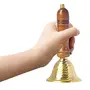 Pure Source India Brass Pooja Bell with Wood Handle (6.5 inch Gold), 4 image