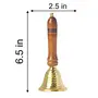 Pure Source India Brass Pooja Bell with Wood Handle (6.5 inch Gold), 3 image