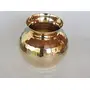 Pure Source India Dimond Cut Brass Lota for Puja | Brass Kalash 500ml 1 Piece (4 Inch - Gold), 6 image