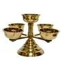 Bhimonee Decor Pure Brass 5 Faced Ethnic Panchadeep | Bhadradeepam | Akhand Jyothi Diya 1.75 inches Brass Colour Pack of 1 Pc, 3 image