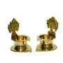 Bhimonee Decor Pure Brass Shanku Chakra Kamakshi Diya 3 inches Brass Colour Pack of 1 Pair, 3 image