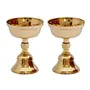 Bhimonee Decor Pure Brass Akhand Jyothi | Pyali Stand | Nanda Table Diya 3.2 inches Big Brass Pack of 2 pcs, 4 image