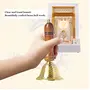 Pure Source India Brass Pooja Bell with Wood Handle (6.5 inch Gold), 2 image