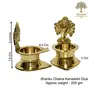 Bhimonee Decor Pure Brass Shanku Chakra Kamakshi Diya 3 inches Brass Colour Pack of 1 Pair, 4 image
