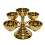 Bhimonee Decor Pure Brass 5 Faced Ethnic Panchadeep | Bhadradeepam | Akhand Jyothi Diya 1.75 inches Brass Colour Pack of 1 Pc, 6 image