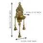 eCraftIndia Antique Finish Decorative Handcrafted Brass Wall Hanging Diya with Bells, 4 image