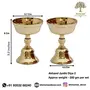 Bhimonee Decor Pure Brass Akhand Jyothi | Pyali Stand | Nanda Table Diya 3.2 inches Big Brass Pack of 2 pcs, 3 image