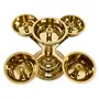 Bhimonee Decor Pure Brass 5 Faced Ethnic Panchadeep | Bhadradeepam | Akhand Jyothi Diya 1.75 inches Brass Colour Pack of 1 Pc, 4 image